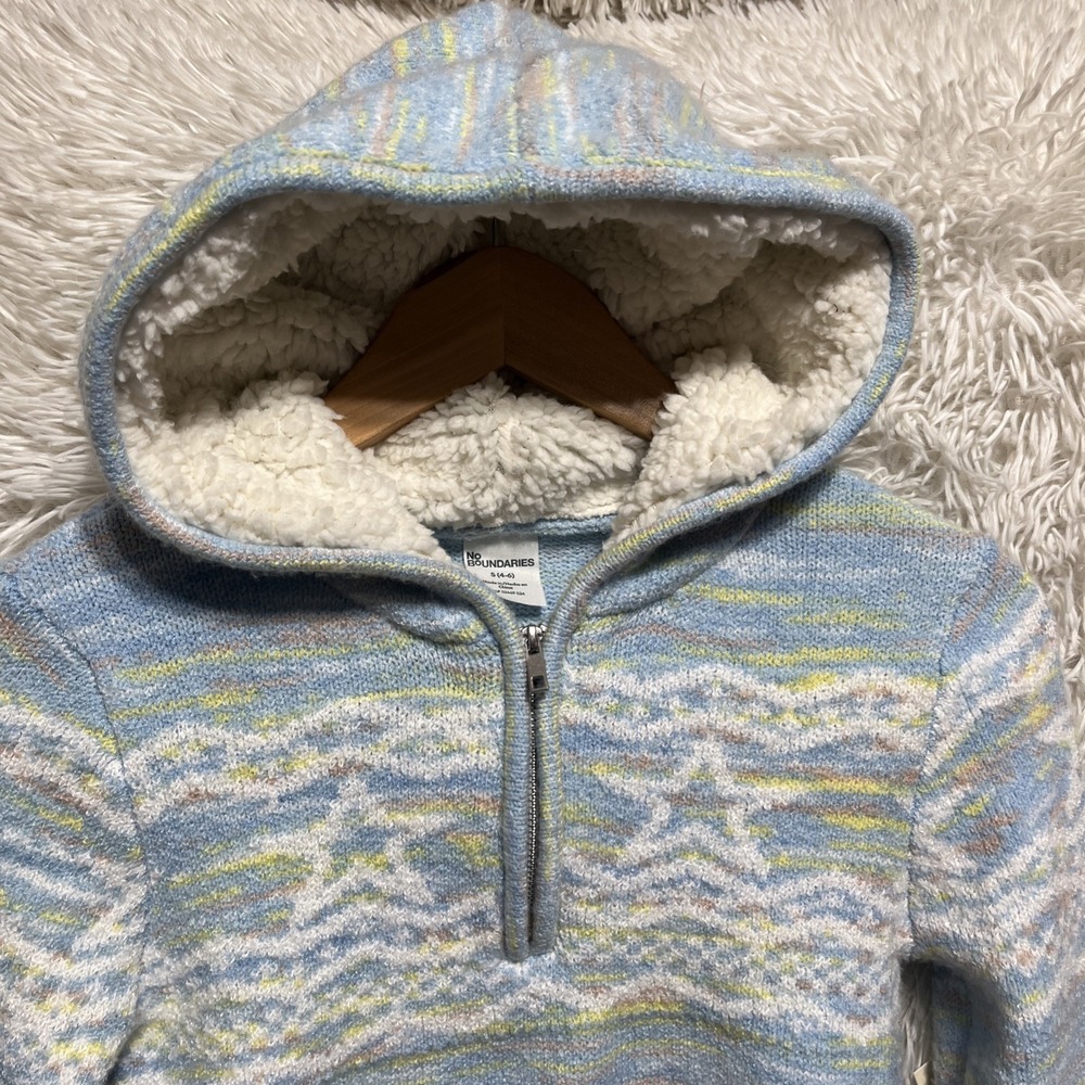 NEW No Boundaries Girls Sherpa‎ Lined Sweater Size Small 4-6 - Picture 6 of 8